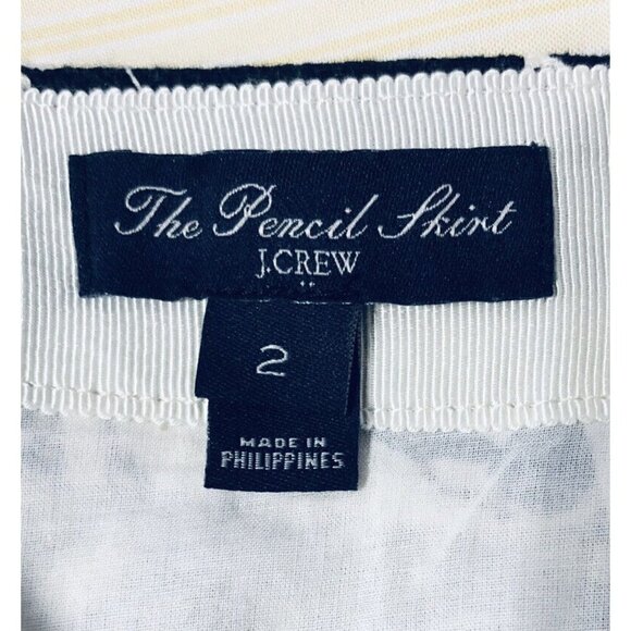 J Crew Factory Womens Size 2 The Pencil Skirt Black White Floral Lined - Picture 3 of 5